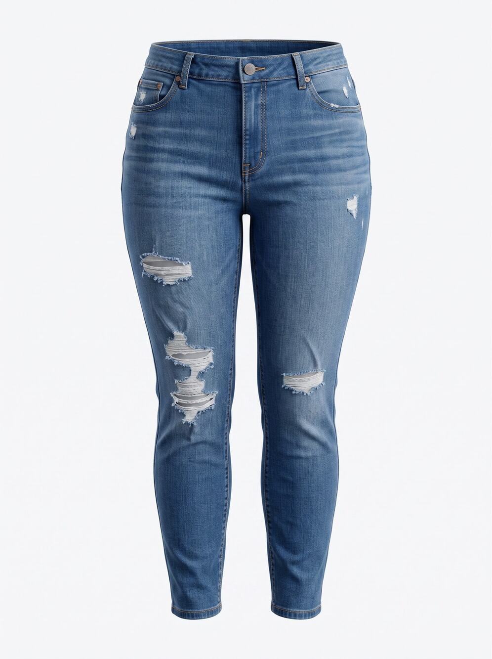 Torrid Women's 20R Plus Size Boho Boyfriend Stretch Distressed Denim Jeans 42x26